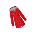 thumbnail image 2 of Veste à Capuche Douce pour Femme Imperméable Manteau de Pluie Extérieur Veste Armée Extérieur Rouge S, 2 of 4