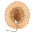 thumbnail image 3 of Sombrero de Vaquero de Paja Sombrero de Sol de ala Ancha Vaquera Sombrero de Panamá de Verano con Correa para la Barbilla Hombres Mujeres Sombrero de Viaje al Aire Libre Sombrero Familiar, 3 of 4