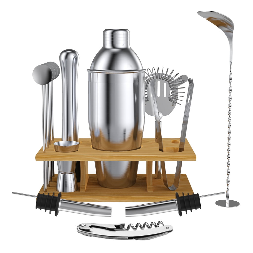 Bar Tool Set For Home and Professional Bartending 12 Piece Bartender Kit Stainless Steel Cocktail Shaker 25 Oz Martini Mixer With Strainer Exclusive Cocktail Picks MNIEYU Bartender Kit 