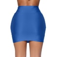 thumbnail image 4 of Kcocoo Fashion Women Stretch Tight Sexy Skirt Solid High Waist Short Slim Mini Skirts Polyester Blue XL, 4 of 9