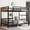 Black+Vintage, variant on URTR Vintage Wood-Color Full Over Full Metal Bunk Bed, Convertible to Loft & Platform Beds with Noise-Free Slats & Safety Guardrails, No Box Spring Needed