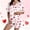 White(New), variant on PNTUTB Fashion Women's Heart Print Casual Collared Pocket Short Sleeve Top with Elastic Waist Shorts Pajama Set