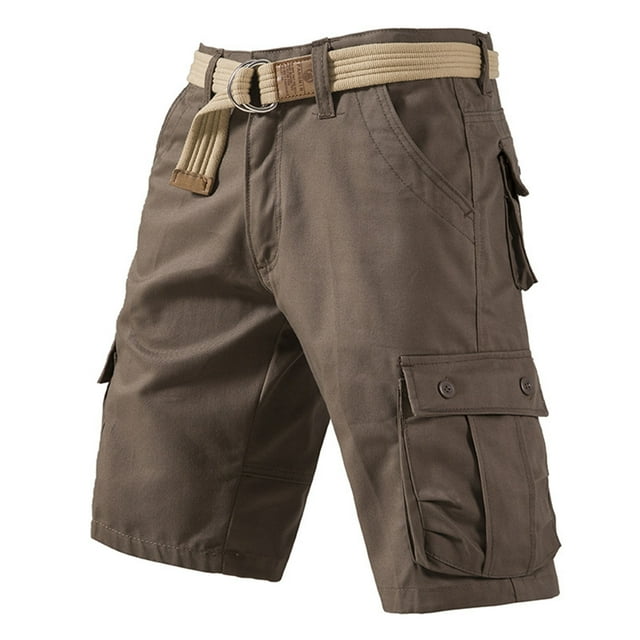 Shorts de Travail Rétro pour Hommes - Grandes Poches, Polyester, Décontracté Extérieur, Taille Élastique, Design Cool
