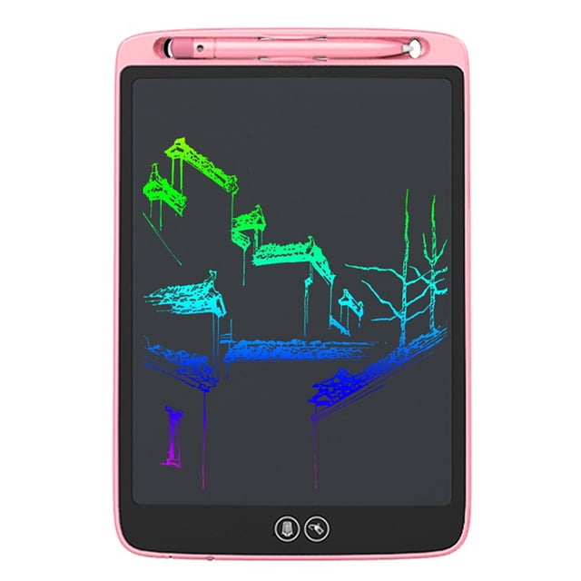 Doolland 12inch LCD Writing Tablet Partial Erase Lock Screen Pink Electronic Drawing Board