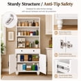 thumbnail image 4 of SESSLIFE Pantry Cabinet, 63" H Kitchen Pantry Storage Cabinet with 3 Open Shelves, Drawer & Adjustable Bottom Storage, Wood Kitchen Pantry Cabinet for Dining Room Living Room, White, 4 of 8