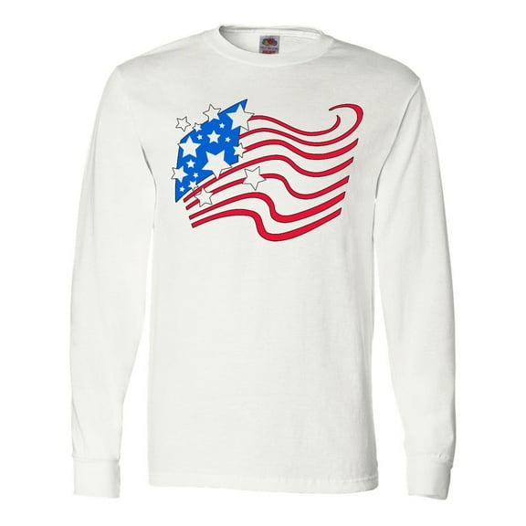 Inktastic Stylized American Flag Fourth of July Long Sleeve T-Shirt