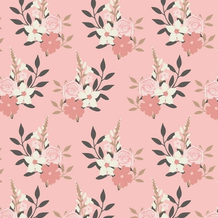 - Emma and Mila Swanns Collection Floral Blush 44'' Wide 1 Yard Pre Cut 100% Cotton Quilting Fabric by the Yard