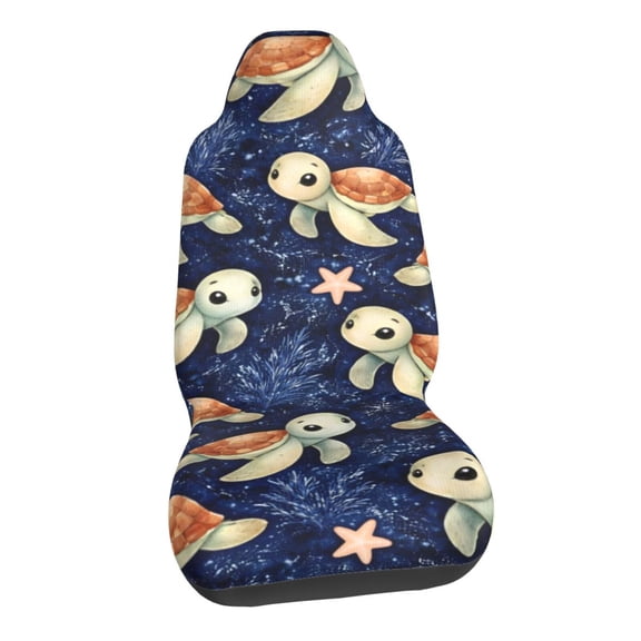 Cute Sea Turtle Ocean Car Seat Covers Stretch Car Seat Protectors Universal Fit