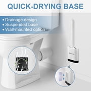 kaxionage Toilet Brush with Flexible Brush Head and Silicone Bristles, Quick Drying Holder Set for Bathroom, Compact Size