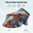 thumbnail image 5 of Daiia Cartoon Train Hot Air Balloon Pattern Bucket Hat - Trendy Cotton Sun Hat for Beach, Golf, Fishing - Fun Outdoor Vacation Boonie for Men and Women, 5 of 9
