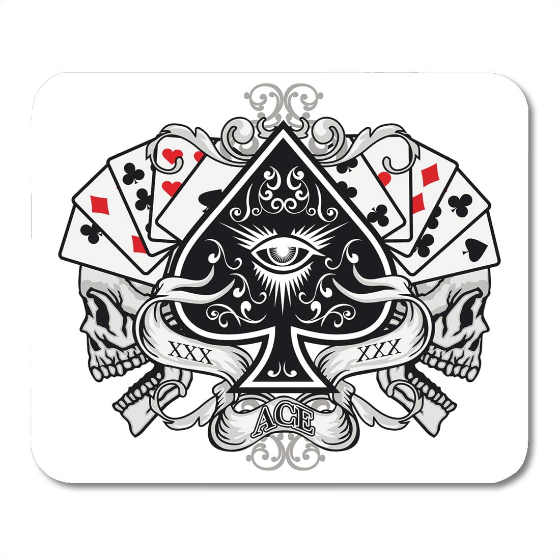 Queen Of Spades Cum Filled Panties - Queen Gothic of Arms Skull and Ace Spades Vintage King Pirate Zombie  Mousepad Mouse Pad Mouse Mat 9x10 inch - Walmart.com