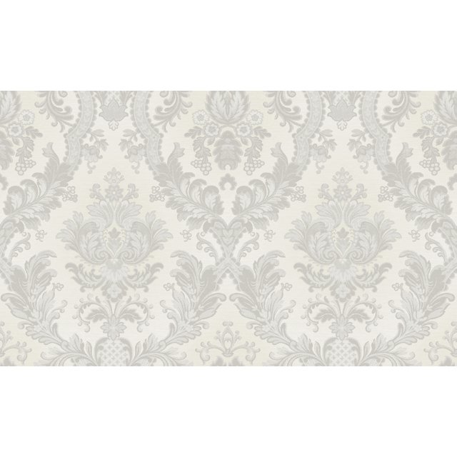Goodwood - Floral Plain Damask Textured Beige Wallpaper Roll