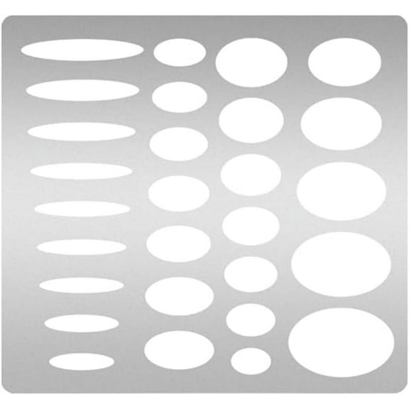 Metal Stencil Oval Cutouts Stencil Drawing Template Stainless Steel Journal Stencils Ellipse Template Geometric Painting Stencil DIY for DIY Scrapbooking Photo Engraving Jewelry