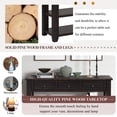 thumbnail image 6 of Jopath 48" Modern Buffet Sideboard with 3 Storage Drawers and 2 Shelves, Solid Pine Wood Top Console Sofa Table for Living Room Kitchen Dining Room Entryway Hallway(Black), 6 of 9