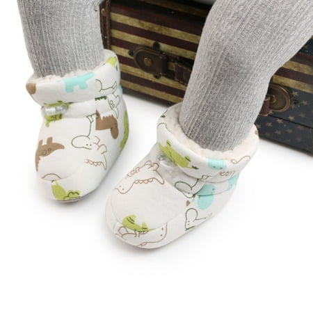 

Promotion!Baby Booties Fleece Boots Non Slip Walking Shoes Warm Boots Cartoon Printed Boots Winter