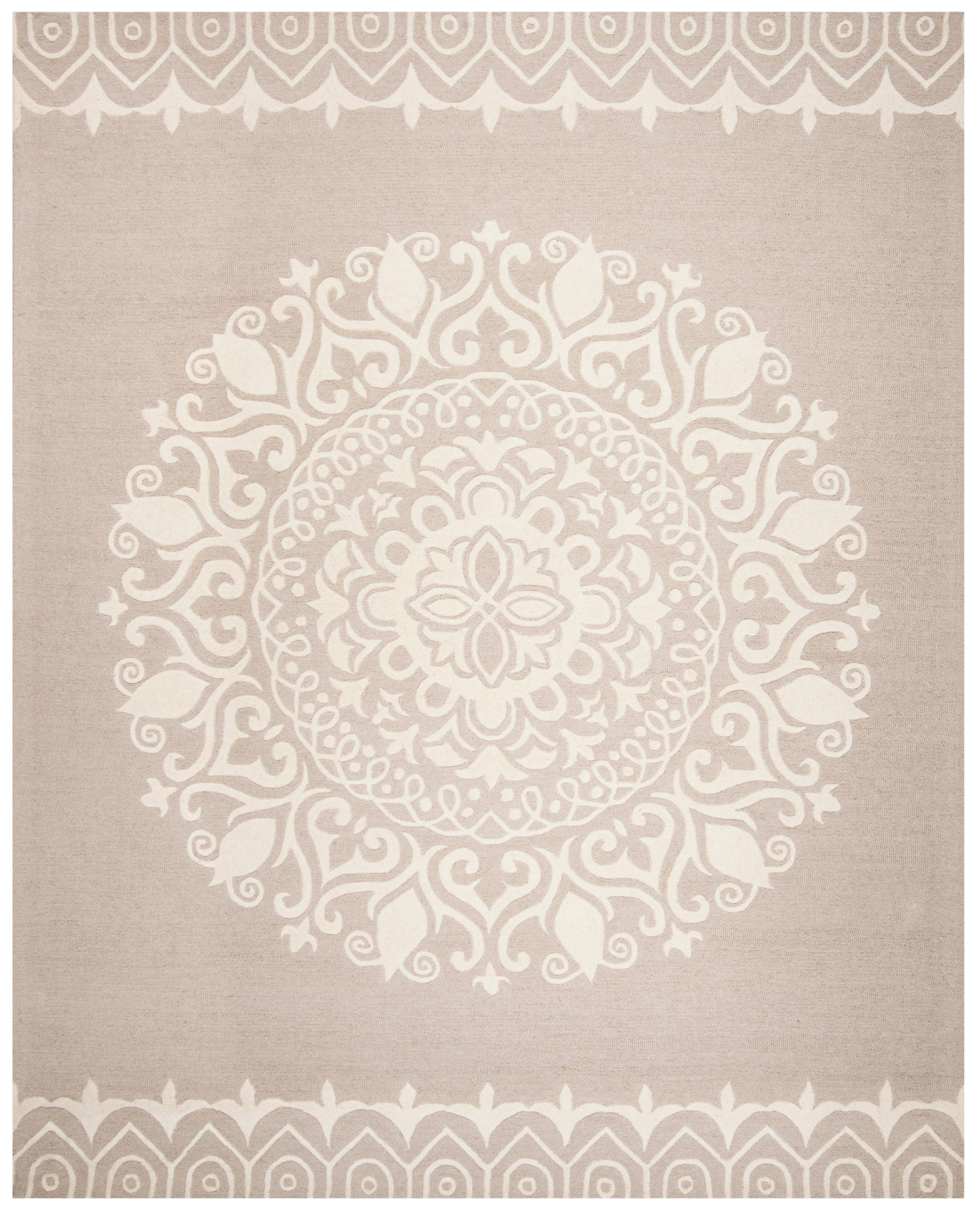 SAFAVIEH Bella Cecilia Medallion Wool Area Rug, Beige/Ivory, 8' x 10'
