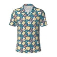 thumbnail image 2 of Daiia Eggs Toast Bacon And Arugula Pattern Men’s Polo Shirts,Solid Deck Shirt,Classic Fit, Breathable Cotton Polo for Casual and Sport Wear-XX-Large, 2 of 7