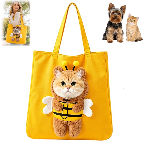 Pet Carrier Tote Bag, Head-Out Peek Design and Adjustable Neck Opening, Lightweight Shoulder Straps for Walks, Vet Visits Ect