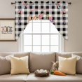 thumbnail image 4 of Easter Rabbit Swag Valances for Kitchen Window, Spring Colorful Egg Floral in Basket Grass Black Plaid Small Swag Valances Rod Pocket Curtain Drapes Window Treatment for Bedroom Bathroom, 56x36 Inch, 4 of 9