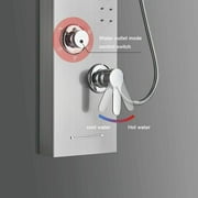 Stainless Steel LED Shower Panel Rain&Waterfall Tower Spa Massage Jets W/Spray