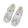 thumbnail image 2 of FLMEI Little Girls Leather Shoes Spring Fall Dress Heels Sandals Sequins Princess Shoes Flower Girls Party Wedding Shoes for Kids Toddler, 2 of 9