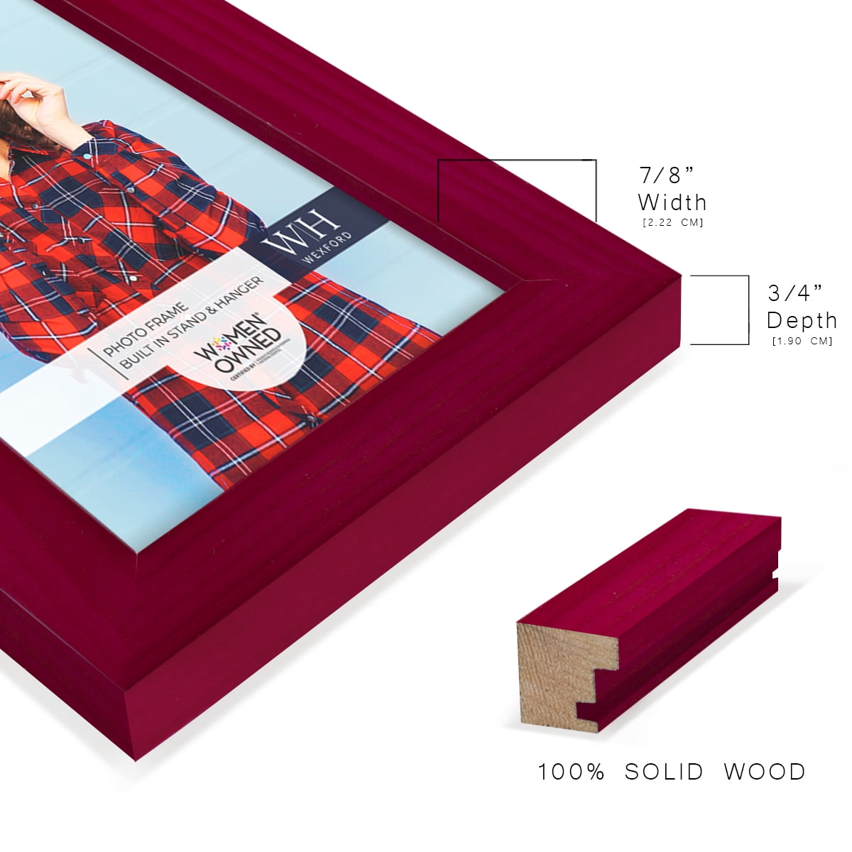Woodgrain 5 in. x 7 in. Cherry Red Picture Frame