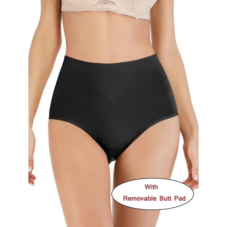 Womens Slim Shaper Seamless Underwear Butt Lifter Padded Butt Hip Enhancer  Panties with Tummy Control 
