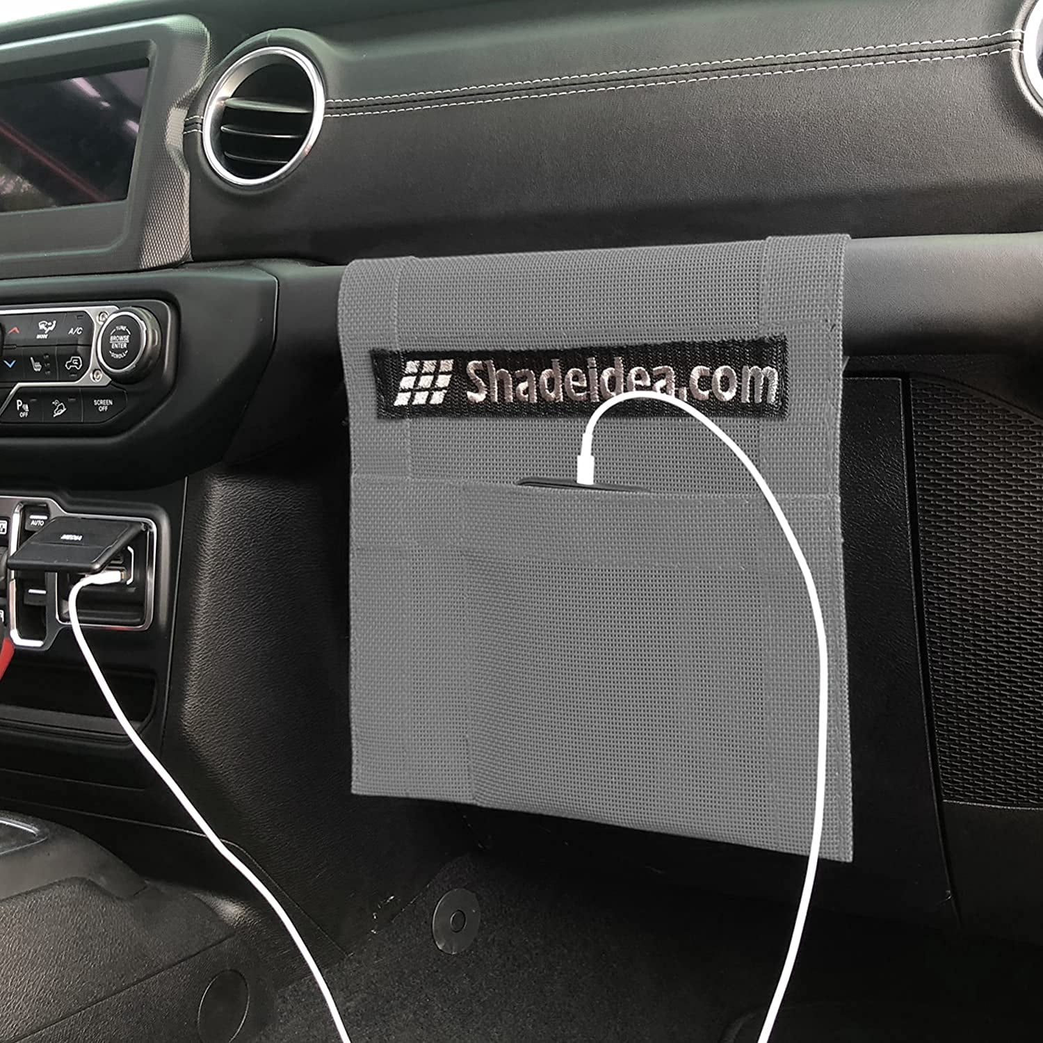 Shadeidea JL Sun Shade for Jeep Wrangler 2 Door Top Sunshade ( 2018 - Current ), Front & Rear - Gray Mesh Screen Wrangler Cover, UV Blocker with Grab Bag Pouch - 10 Years Warranty