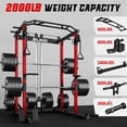 thumbnail image 6 of Squat Rack for Home Gym, 2000LBS Power Rack with Adjustable Pulley System, Power Cage Workout Equipment with LAT Pulldown and Training Attachment, 6 of 9