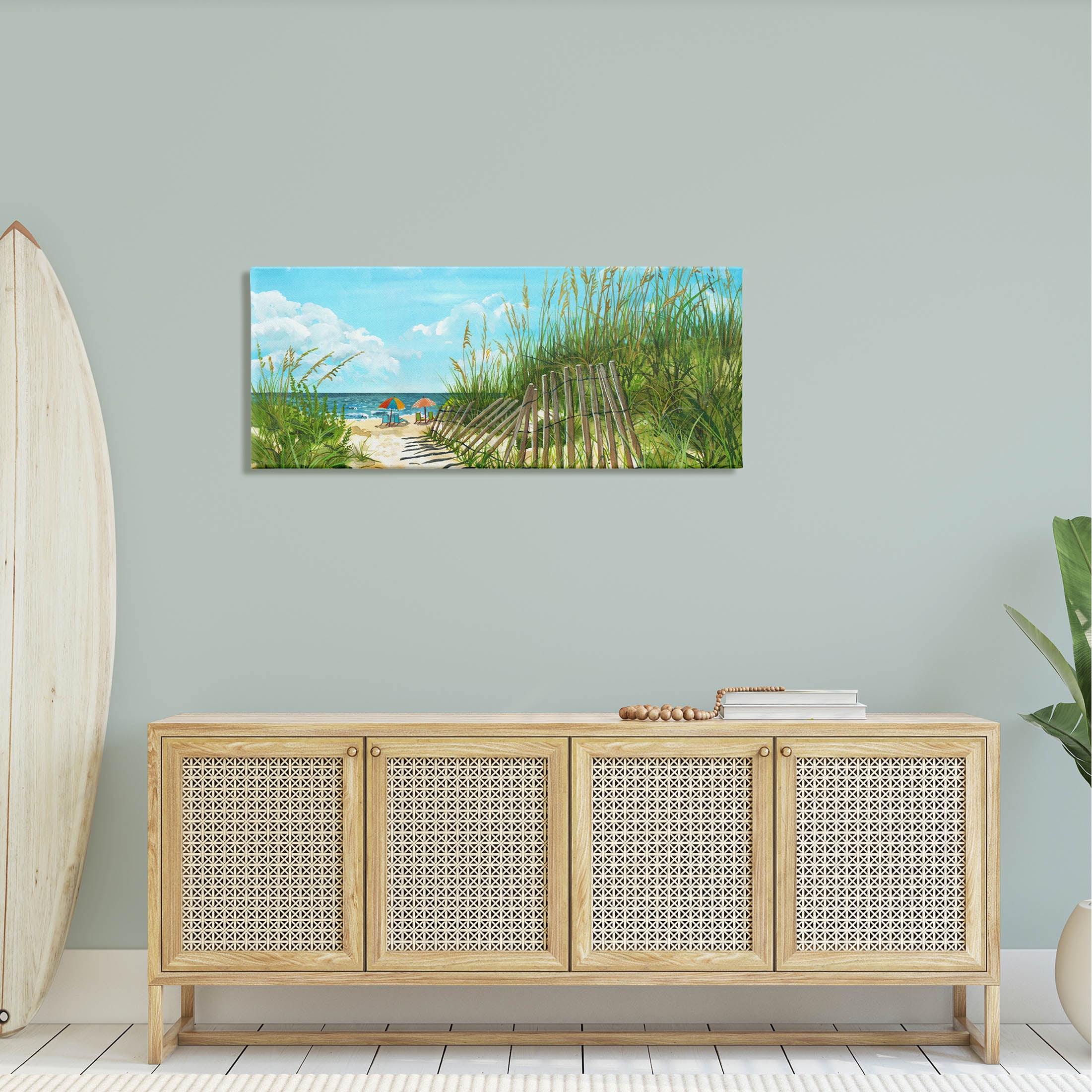 Stupell Industries Sandy Beach Path Landscape Painting Gallery Wrapped Canvas Print Wall Art, Design by Erica Christopher