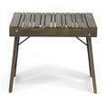 thumbnail image 2 of Foldable Acacia Wood End Table with Slat Top, Space Saving Grey Side Table, 2 of 10
