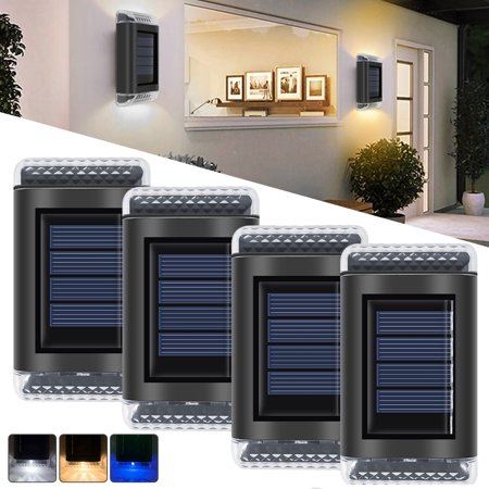 

Harupink 4Pcs Solar Wall Light Solar Courtyard Lights IP65 Waterproof Solar Fence Wall Lamp Solar Powered Steps Light for Garden Yard Porch Wall Passage Driveway