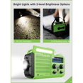 thumbnail image 2 of Radio meteorológica Raynic, 5000 mAh, manivela solar de emergencia, verde, 2 of 8