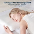 thumbnail image 4 of Sleep Zone Low Profile Memory Foam Pillow 25"x16"x2.75" for Bed - Cooling Breathable Ultra Soft & Support Pillow for All Seasons, White, 4 of 10