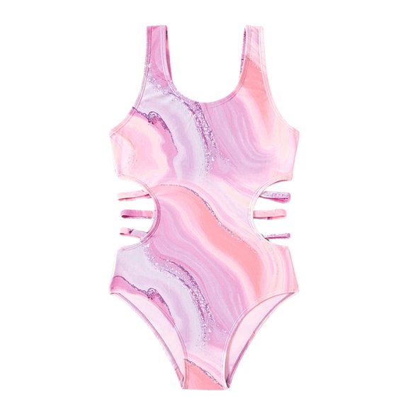 Grblisyd Girls Swimsuit Cut Out One Piece Bathing Suit Gradient Tie Dye Swimwear Size 10-12