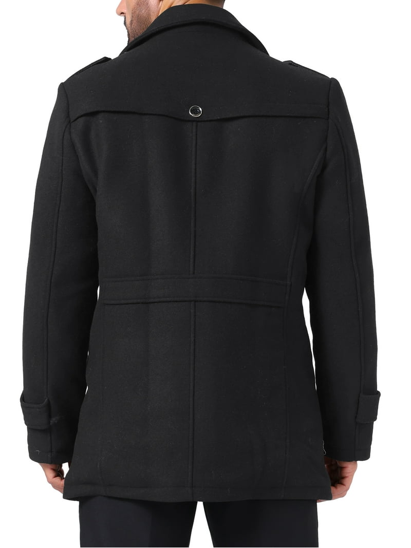 INSPIRE CHIC Mid-Length Overcoat for Men's Zipper Single Breasted