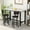 White, variant on AWQM 3 Pieces Bistro Dining Set , Kitchen Round Breakfast Table Set, Faux Marble Top and Upholstered Chairs Set, Rustic Brown+Black