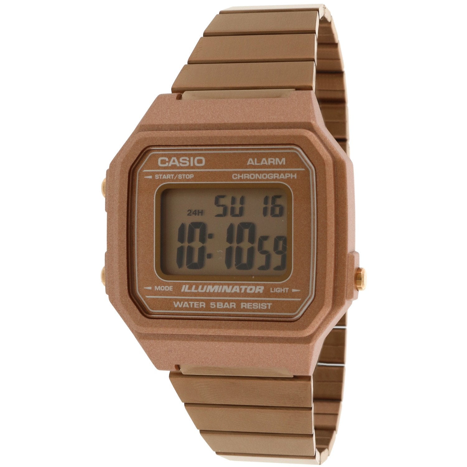 Casio - B650WC-5ADF Retro Digital Square Watch - Rose Gold - Walmart.com