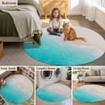 thumbnail image 6 of Summer Beaches Round Area Rugs 3 ft, Artistic Oceans Casual Sea Wave Coastal Landscape Washable Small Area Rug with Non-Slip Sturdy Edge Binding Round Front Door Mat Floor Carpet for Entryway, 6 of 9