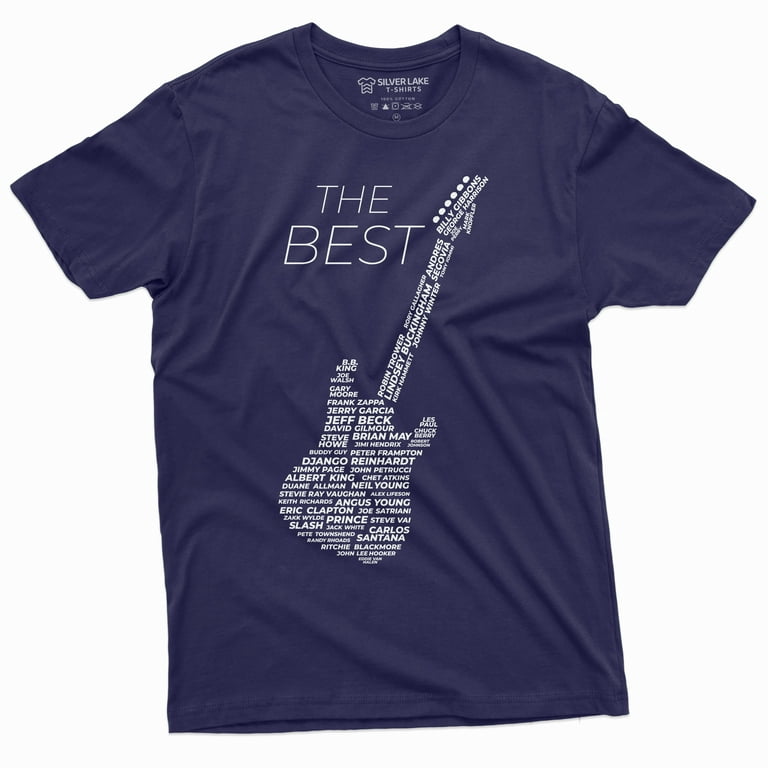 Men'S Guitar Player T-Shirt Music Band Country Rock Jazz Shirt