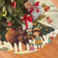 thumbnail image 3 of Christmas Tree Skirt 30" Christmas Holiday Deer (12) Xmas Tree Skirts Mat for New Year Holiday Christmas Party Decorations, 3 of 5