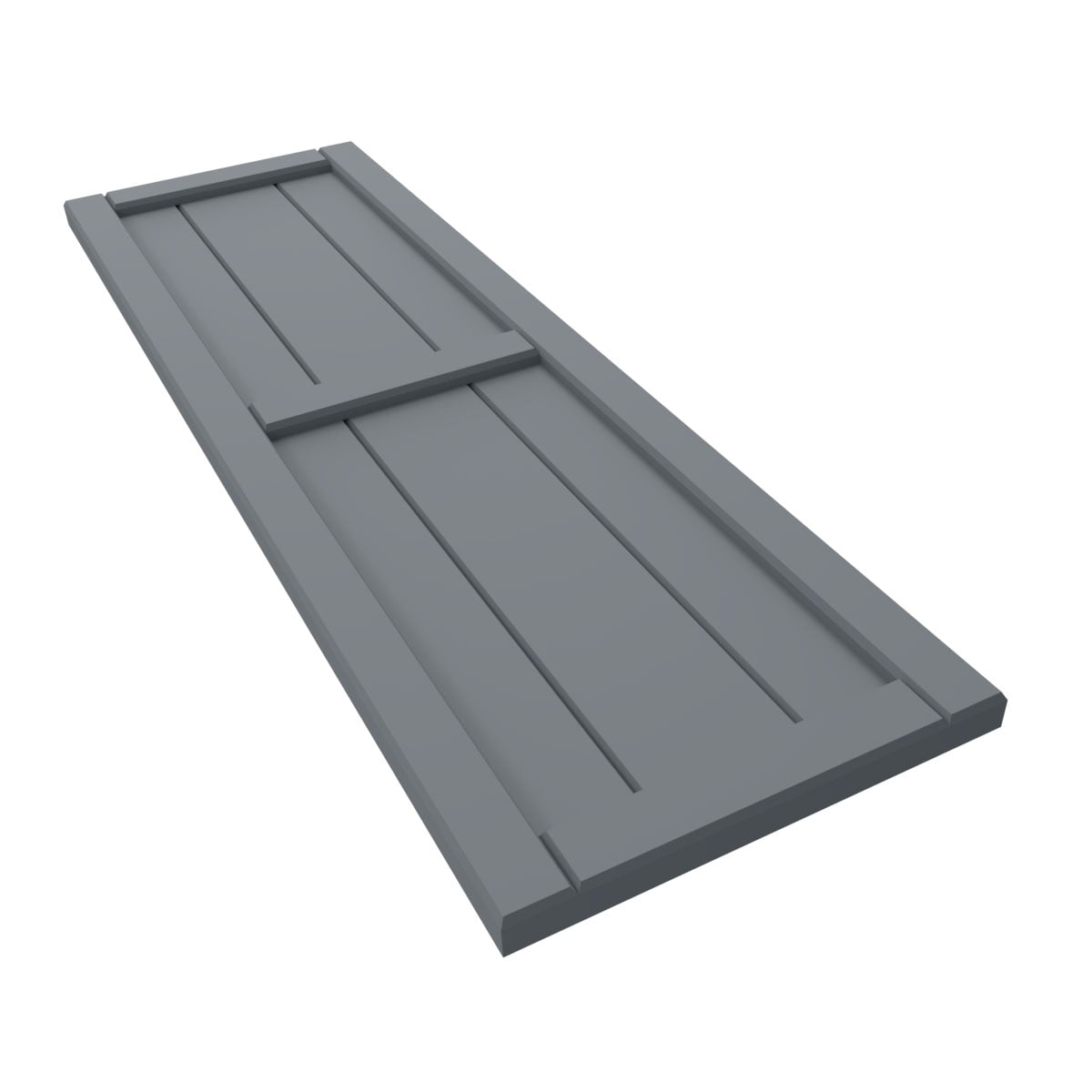 Ekena Millwork 16 1/8"W x 31"H True Fit PVC, Three Board Framed Board-n-Batten Shutters, Ocean Swell (Per Pair - Hardware Not Included)