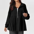 thumbnail image 6 of Patlollav Womens Loose Splicing Collar Button Up Outwear Long Sleeve Casual Jackets, 6 of 7