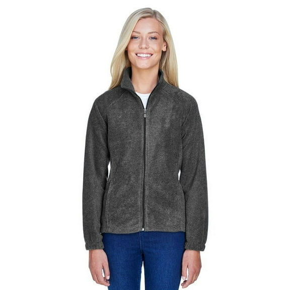 Harriton M990W Women's Full-Zip Fleece-Charcoal-M