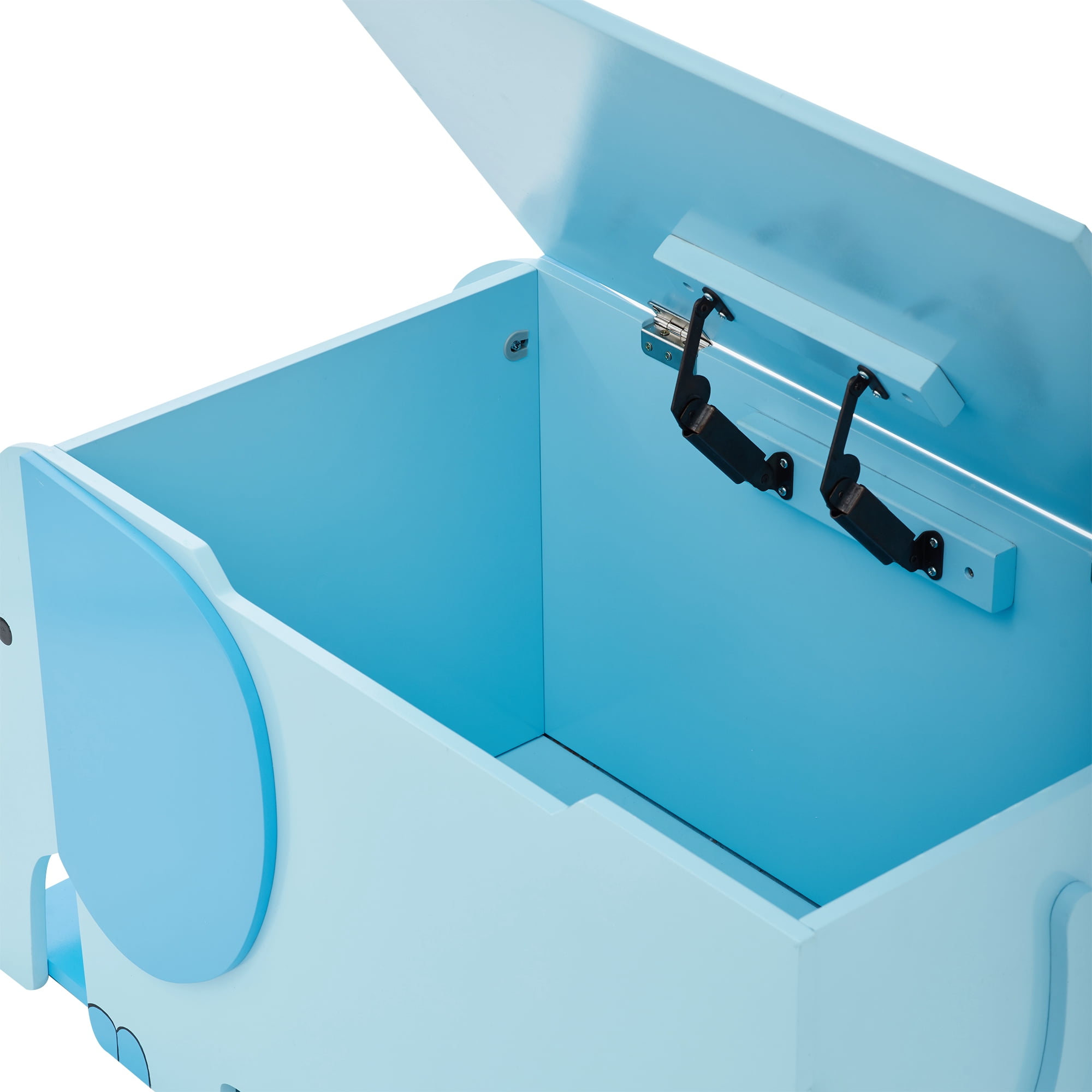 Teamson Kids Childrens Blue Elephant Wooden Toy Box Chest Kids Storage TD-12950A