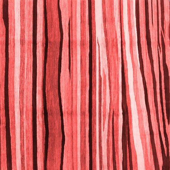 Ahgly Company Indoor Square Abstract Red Contemporary Area Rugs, 5' Square