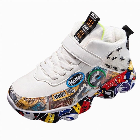 NOLDARES Little & Big Kids Shoes Breathable Sneakers for Boys Girls Athletic Running Shoes(White,D)