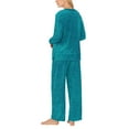 thumbnail image 4 of Nautica Womens Pajamas - Cozy Silky Fleece - 2 Piece Long Sleeve Winter Sleepwear Set for Women (Teal Print/Large), 4 of 4