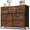 Rustic, variant on Sybels Storage Dresser with 4 Drawers, Anti-Tip Fabric Chests Organizer Tower Furniturefor Bedroom, Closet, Hallway, Entryway, White