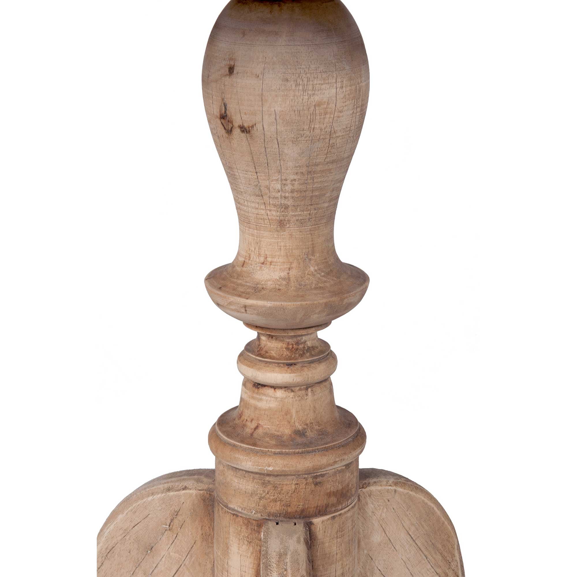 East at Main Ford Round Rustic Natural Brown Farmhouse Small Solid Mindi Wood Pedestal End Table